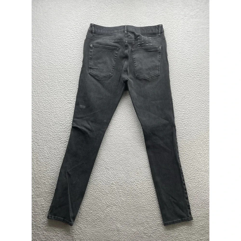 Ksubi Van Winkle Jeans Mens 33x31 Black Skinny Grunge Stretch Button Fly Surge